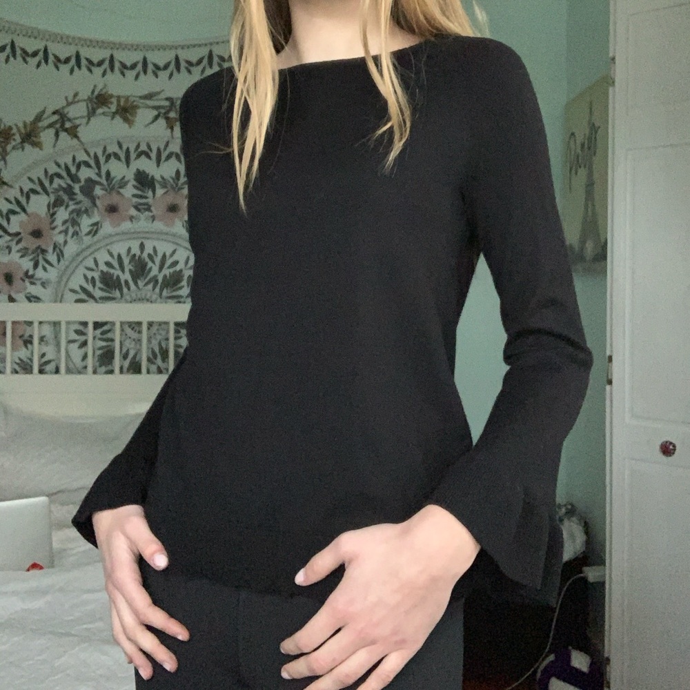 Top with Flared Sleeves